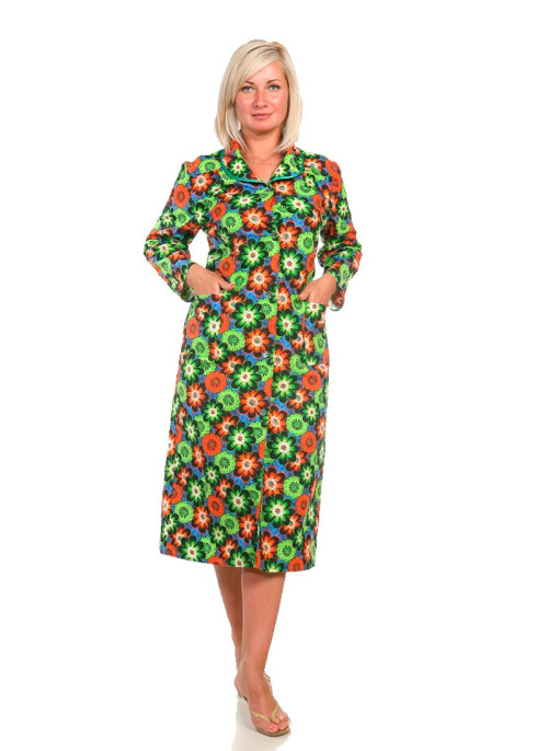 Халат на пуговицах фланель